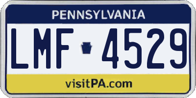 PA license plate LMF4529