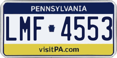 PA license plate LMF4553