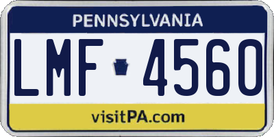 PA license plate LMF4560