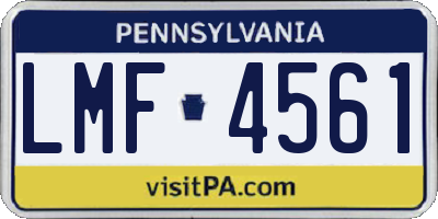 PA license plate LMF4561