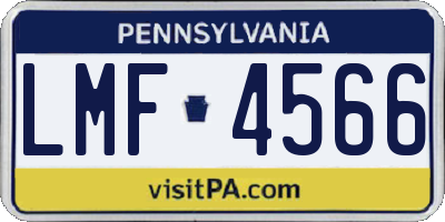 PA license plate LMF4566