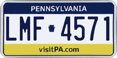 PA license plate LMF4571