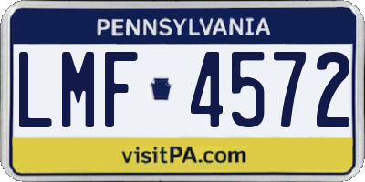 PA license plate LMF4572