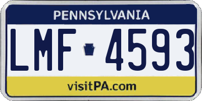 PA license plate LMF4593