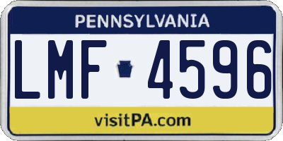 PA license plate LMF4596