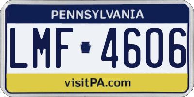 PA license plate LMF4606