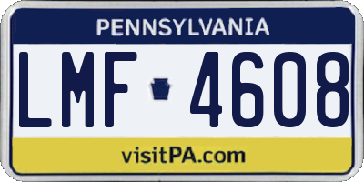 PA license plate LMF4608
