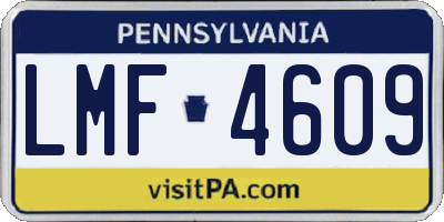PA license plate LMF4609