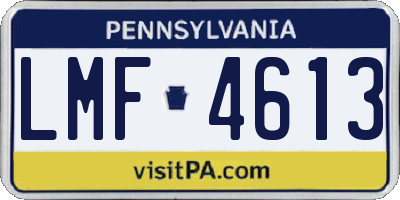 PA license plate LMF4613