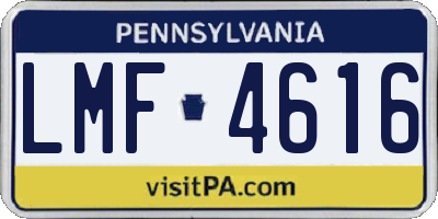 PA license plate LMF4616