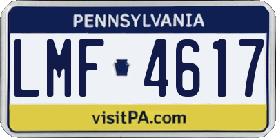 PA license plate LMF4617