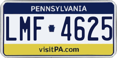 PA license plate LMF4625