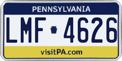 PA license plate LMF4626