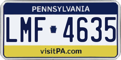 PA license plate LMF4635