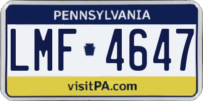 PA license plate LMF4647