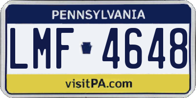 PA license plate LMF4648