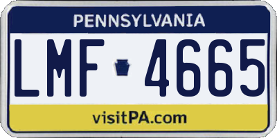PA license plate LMF4665