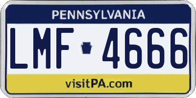 PA license plate LMF4666