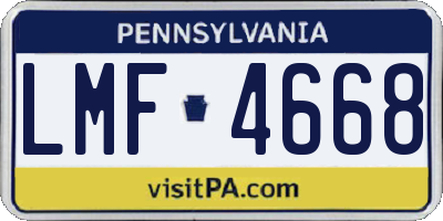 PA license plate LMF4668