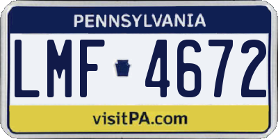 PA license plate LMF4672
