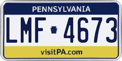 PA license plate LMF4673