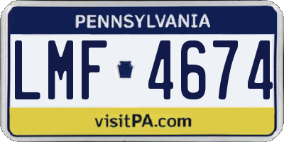 PA license plate LMF4674