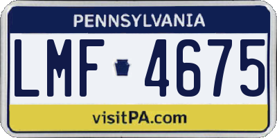 PA license plate LMF4675