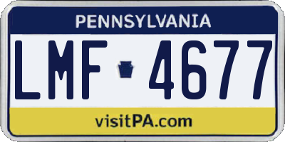 PA license plate LMF4677