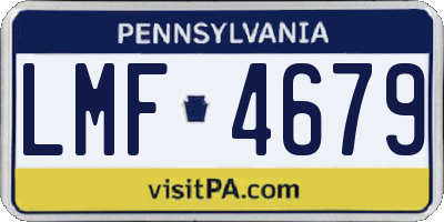 PA license plate LMF4679