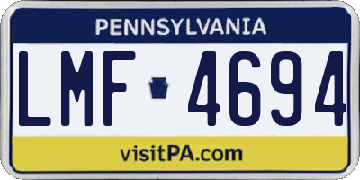 PA license plate LMF4694