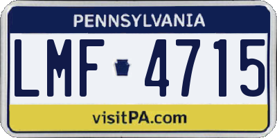 PA license plate LMF4715