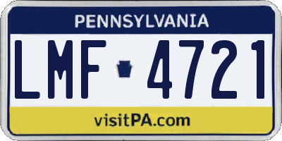 PA license plate LMF4721