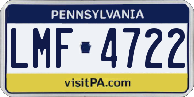 PA license plate LMF4722