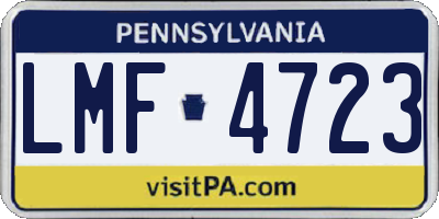 PA license plate LMF4723