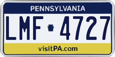 PA license plate LMF4727