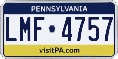 PA license plate LMF4757