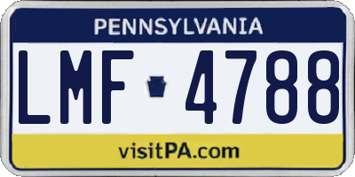 PA license plate LMF4788