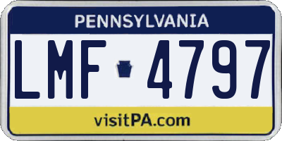 PA license plate LMF4797