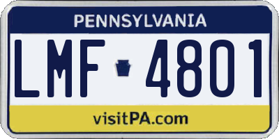 PA license plate LMF4801