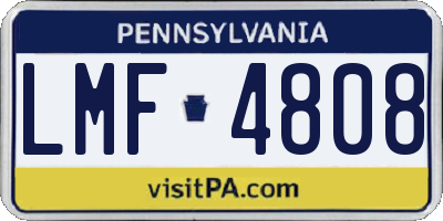 PA license plate LMF4808
