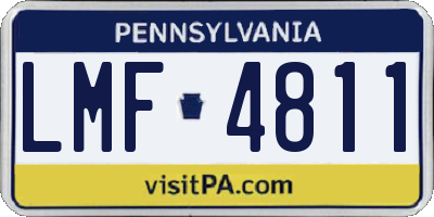 PA license plate LMF4811