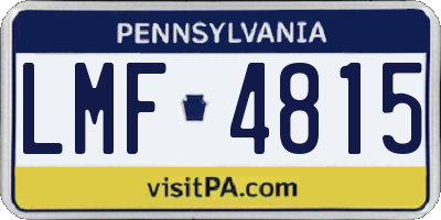 PA license plate LMF4815