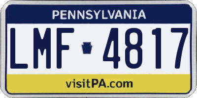 PA license plate LMF4817