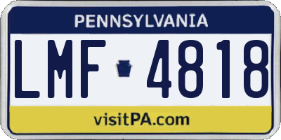 PA license plate LMF4818