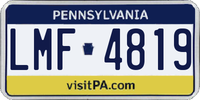 PA license plate LMF4819