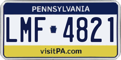 PA license plate LMF4821