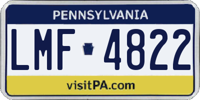 PA license plate LMF4822