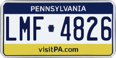 PA license plate LMF4826