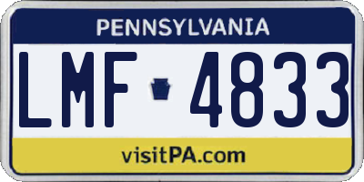 PA license plate LMF4833