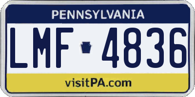 PA license plate LMF4836